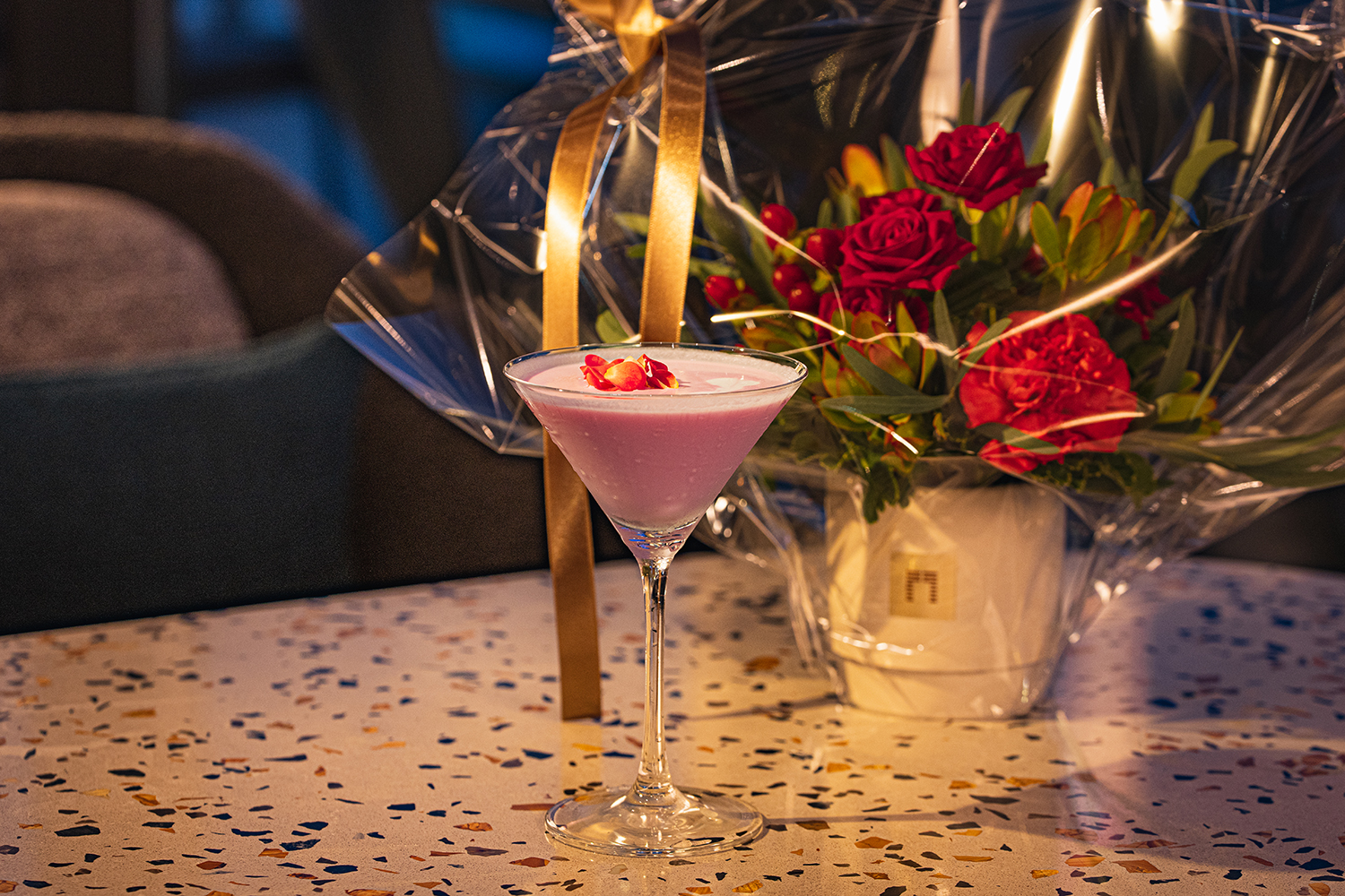 Cocktail with flower
