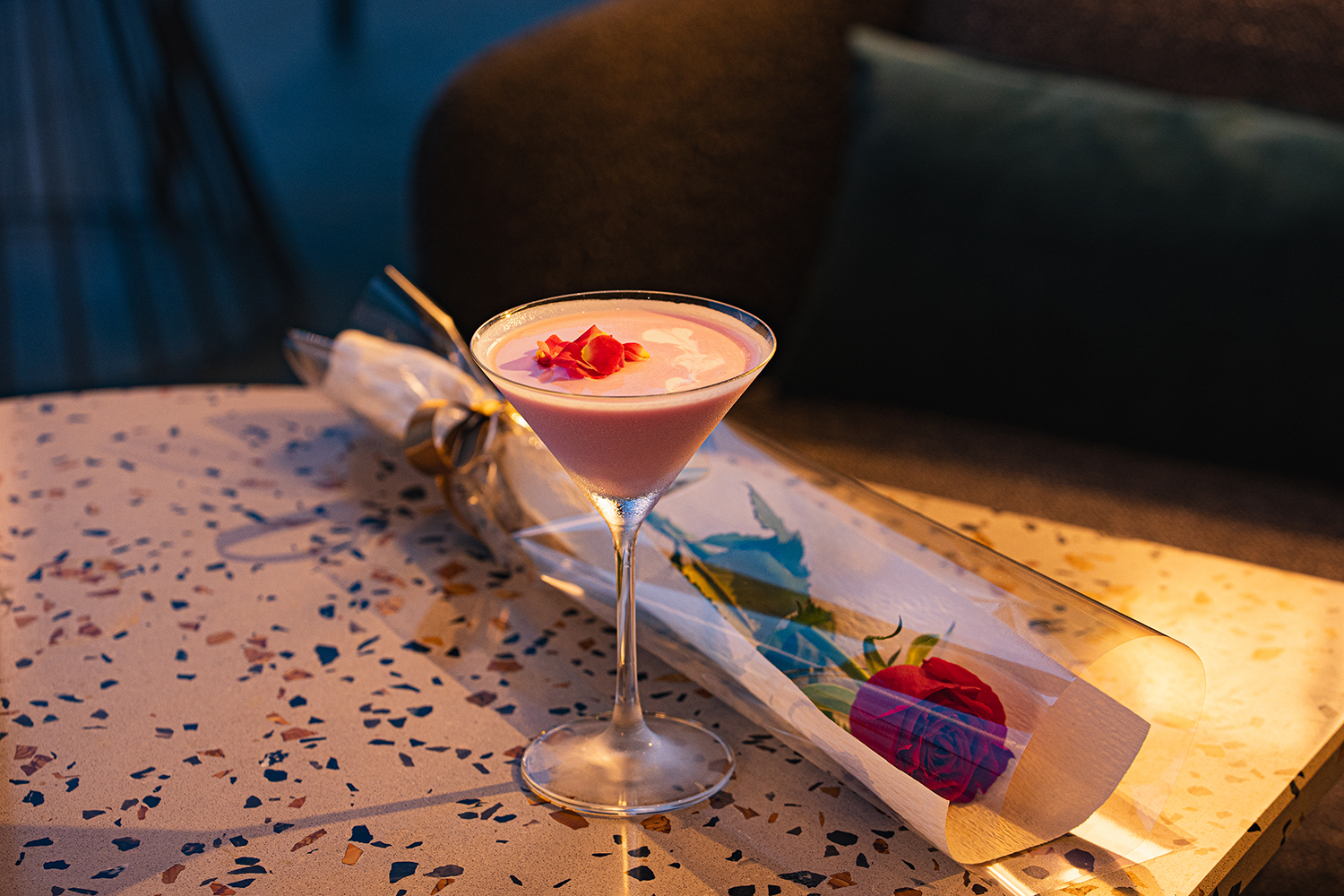 Cocktail with flower